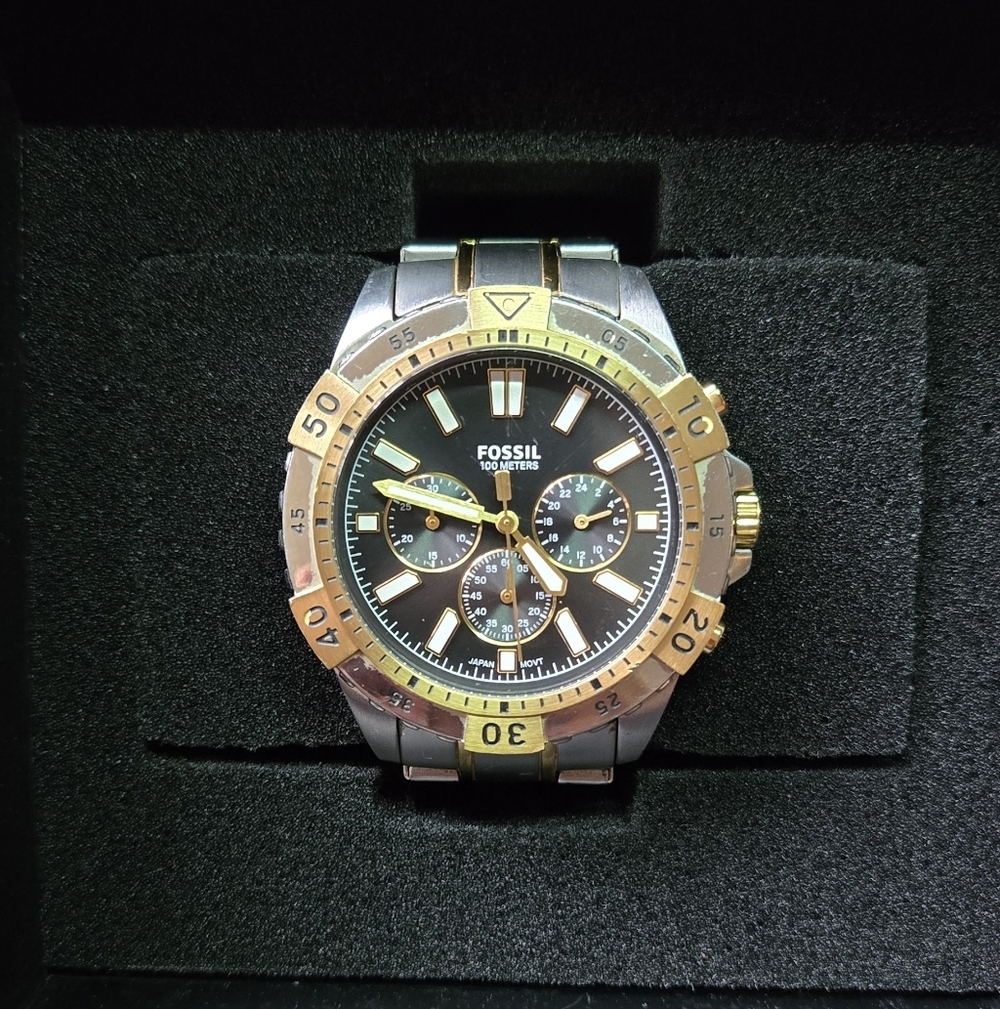 Fossil Garrett FS5771 Gold and Silver Chronograph Watch